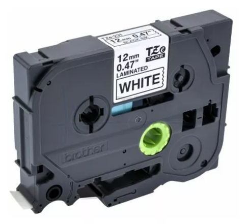 Etiquetas Brother para Rotuladora TZe-231 Negro sobre Blanco 12mm x 8mts