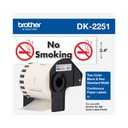 Rollo Cinta Brother DK2251 Negro/Rojo sobre Blanco 62mm x 15.24mts