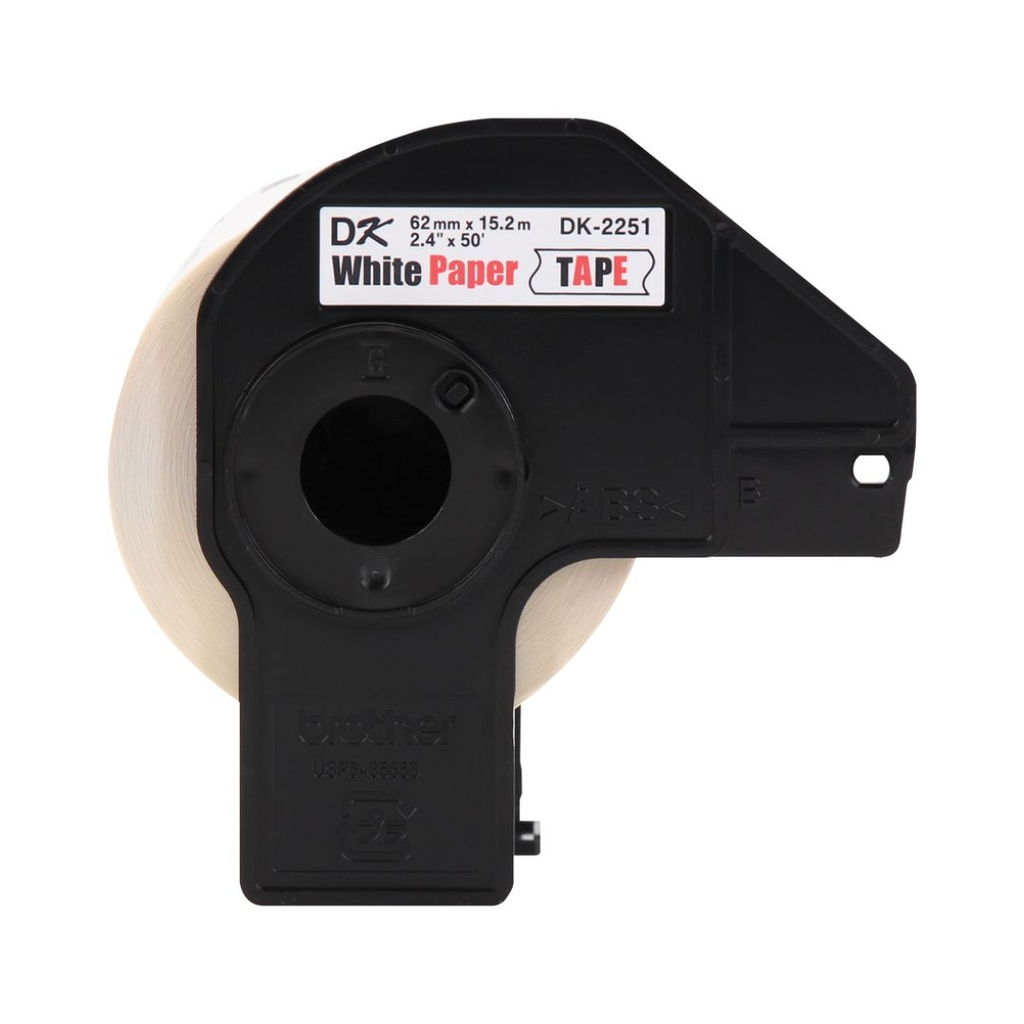 Rollo Cinta Brother DK2251 Negro/Rojo sobre Blanco 62mm x 15.24mts