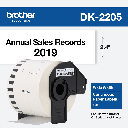 Rollo Cinta Brother DK2205 Negro sobre Blanco 62mm x 30.48mts