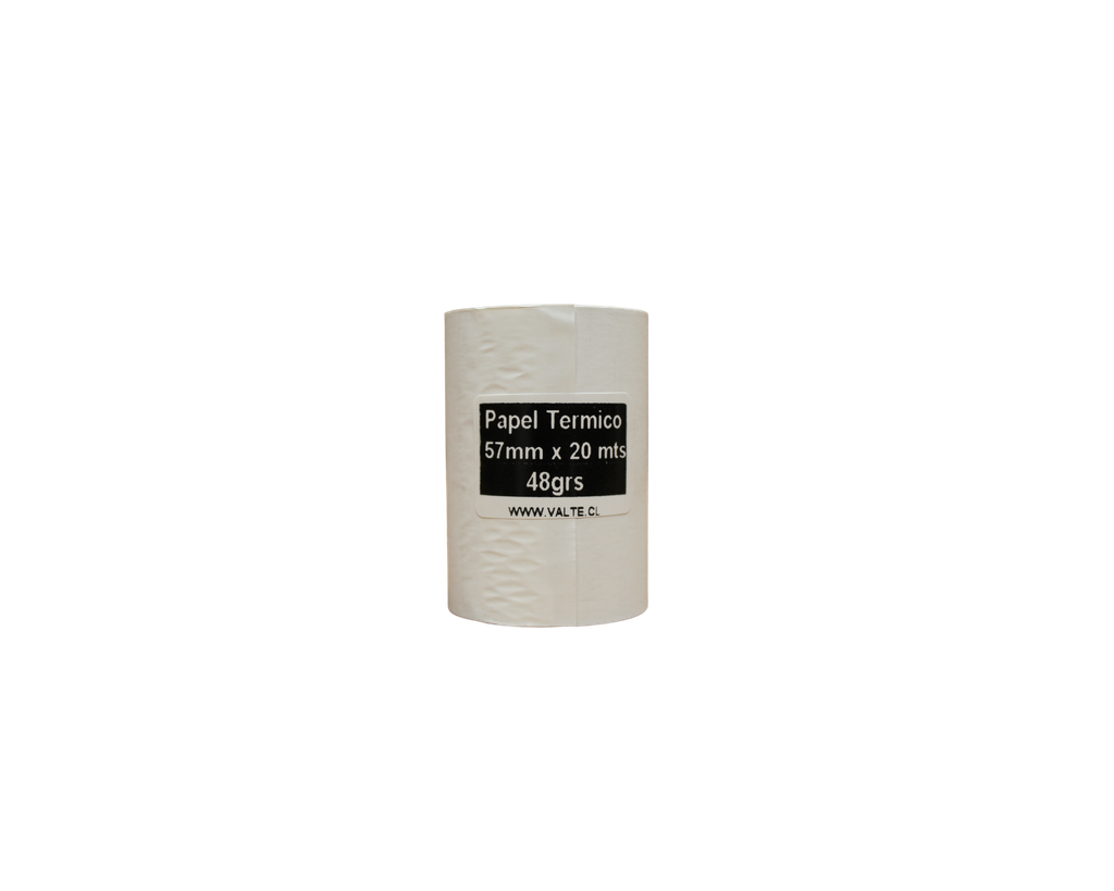 Rollos Papel Termico 57x20 48grs buje 1/2"
