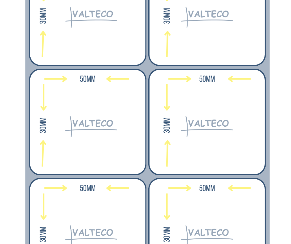Rollo Etiquetas Autoadhesivas Plateado PP 30x50 B1 S1 300 et/r