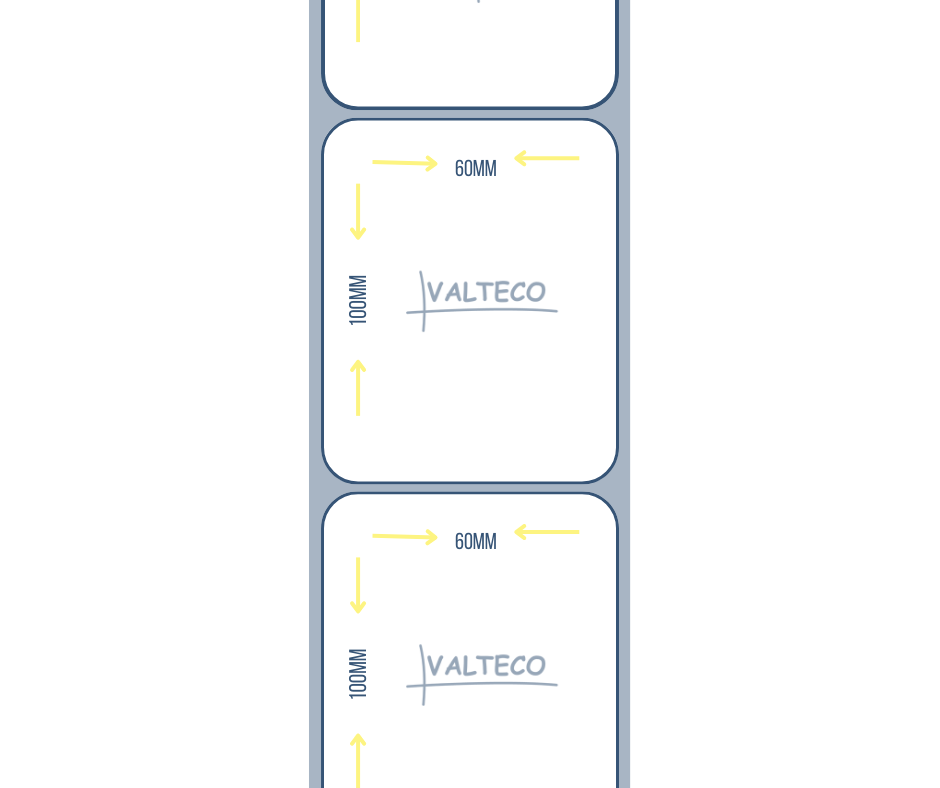 Rollo Etiquetas Autoadhesivas Blanca Termica Directa 40x60 Buje 1" S1 1300 et/r
