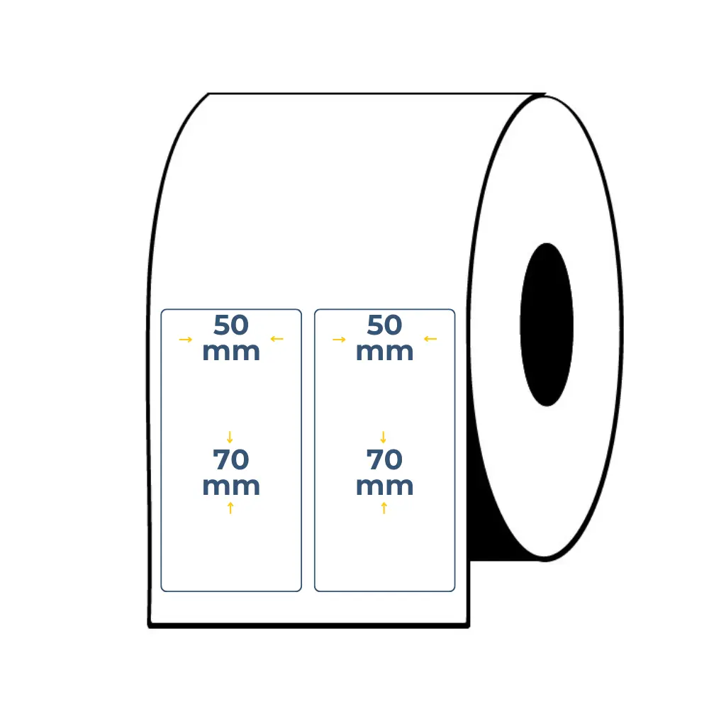 CAJA 12 ROLLOS ETIQUETAS AUTOADHESIVAS BLANCA SB 70X50 B1 S2 1600 ET/R