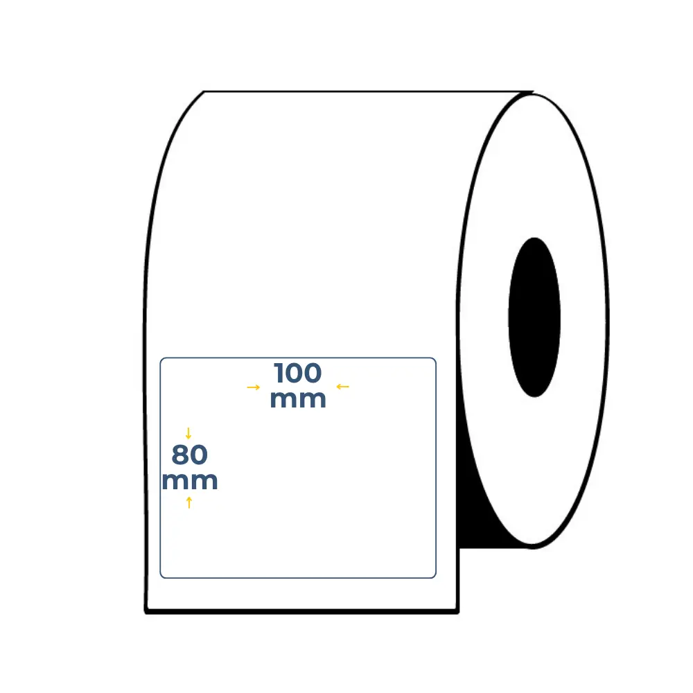 CAJA 12 ROLLOS ETIQUETAS AUTOADHESIVAS BLANCA SB 80X100 B1 S1 700 ET/R
