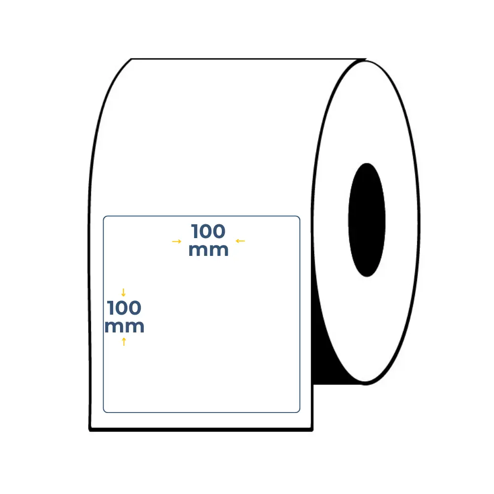 CAJA 12 ROLLOS ETIQUETAS AUTOADHESIVAS BLANCA SB 100X100 B1 S1 550 ET/R