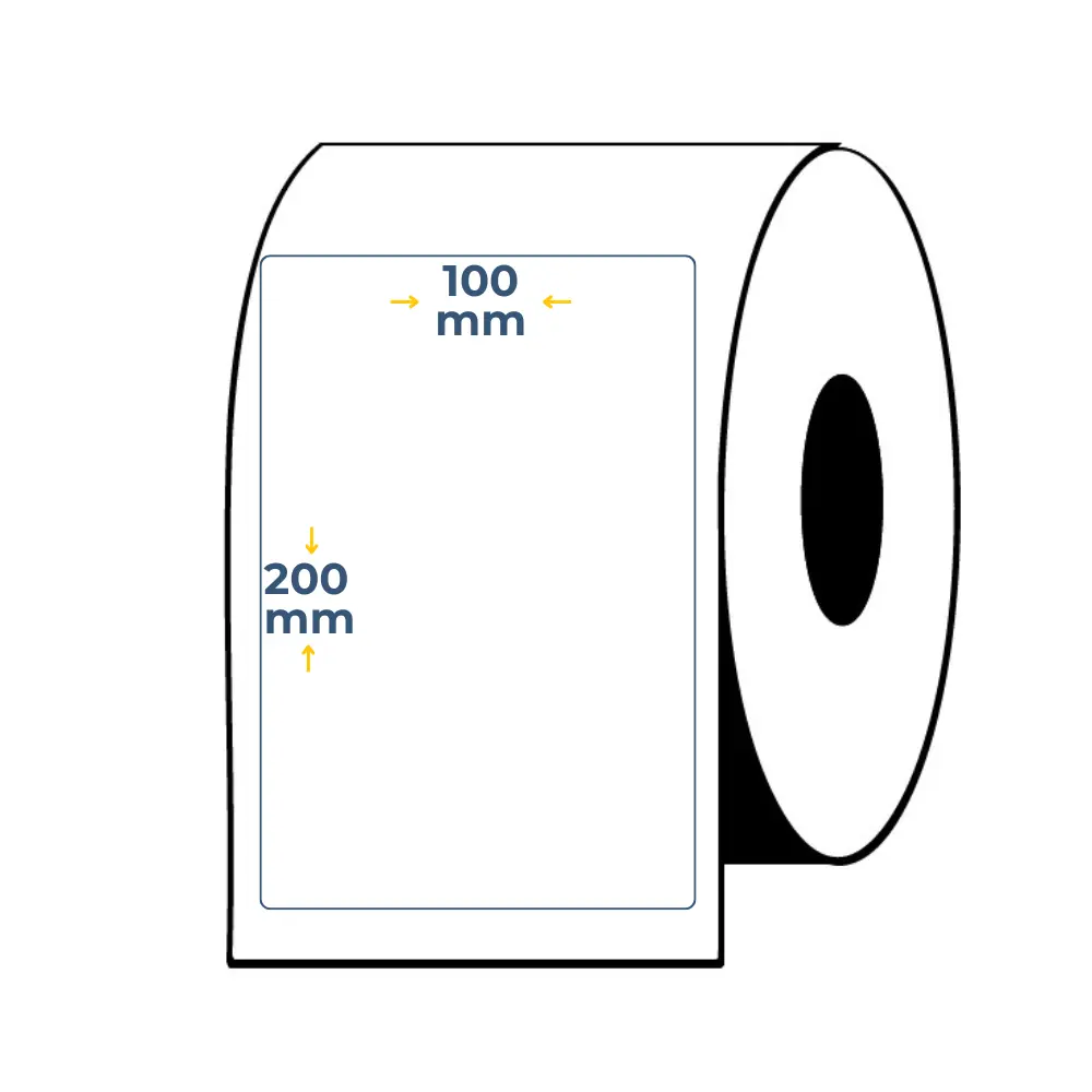 CAJA 12 ROLLOS ETIQUETAS AUTOADHESIVAS BLANCA SB 200X100 B1 S1 250 ET/R