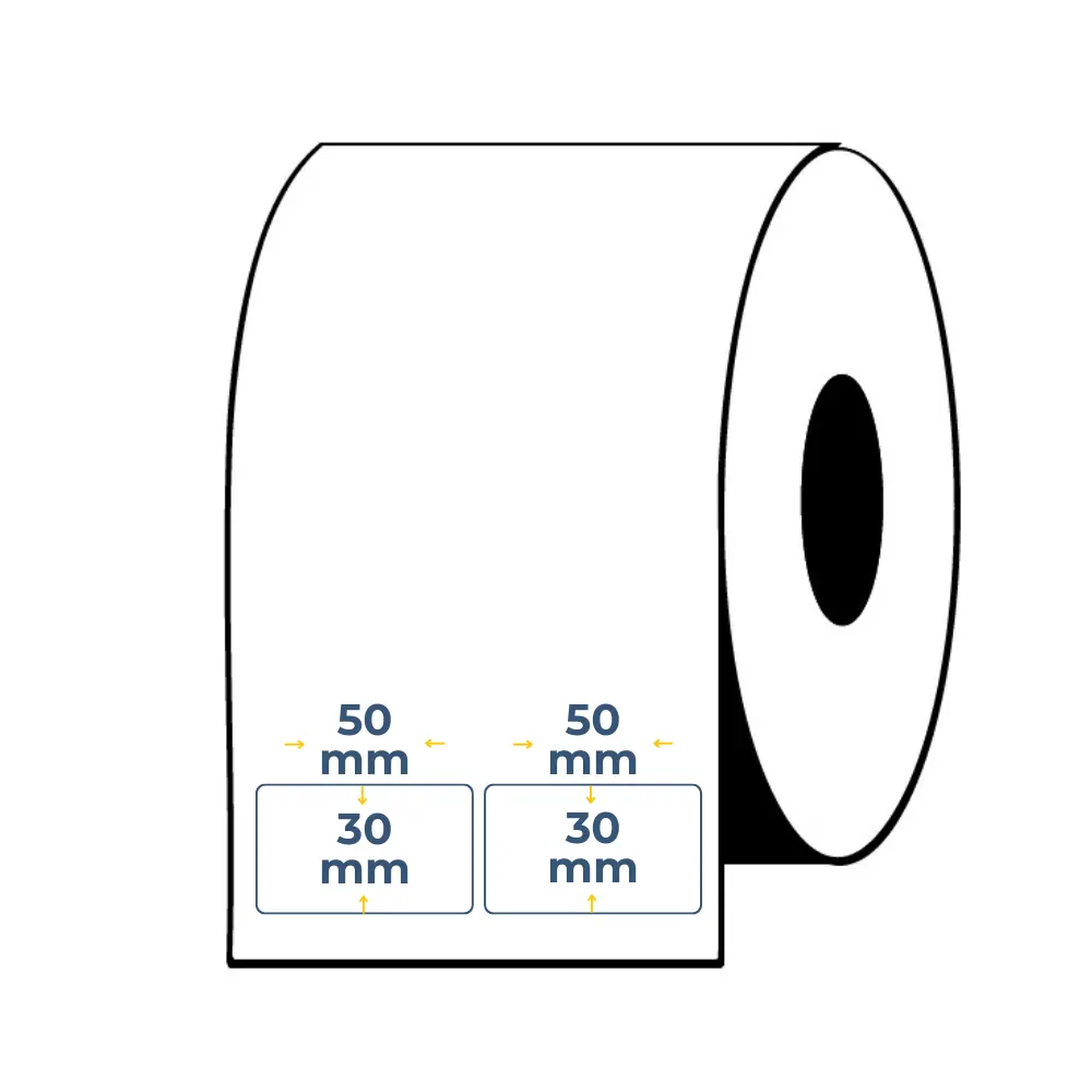 CAJA 4 ROLLOS ETIQUETAS AUTOADHESIVAS BLANCA SB 30X50 B3 S2 7400 ET/R