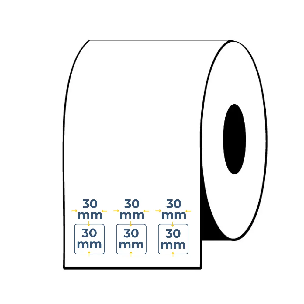 CAJA 12 ROLLOS ETIQUETAS AUTOADHESIVAS BLANCA SB 30X30 B1 S3 5100 ET/R