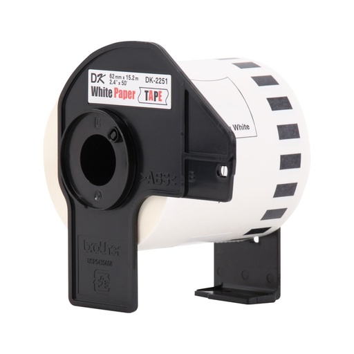 [DK2251] Rollo Cinta Brother DK2251 Negro/Rojo sobre Blanco 62mm x 15.24mts