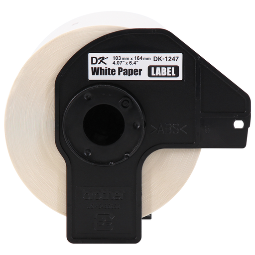 [DK1247] Rollo Etiquetas Brother DK1247 Negro sobre Blanco 103x164mm 180 unds. Precortadas
