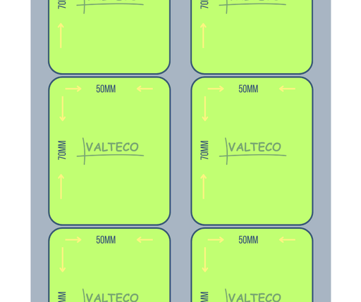 [ETVerdePP70x50b1s2et1600] Rollo Etiquetas Autoadhesivas Verde PP 70x50 B1 S2 1600 et/r