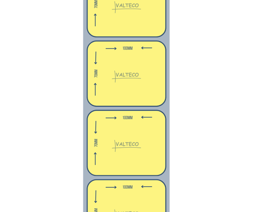 [ETAMREMOVIBLE70X100B1S1ET800] ROLLO ETIQUETAS AUTOADHESIVAS AMARILLA REMOVIBLE IMPRESA 70X100 B1 S1 800 ET/R