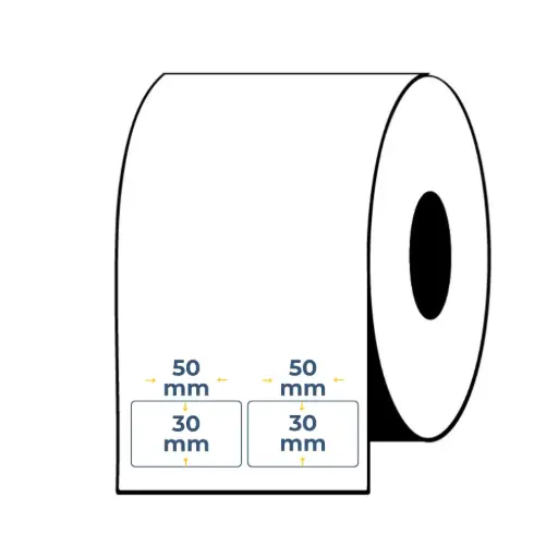 [C04-ETBSB30X50B3S2ET7400] CAJA 4 ROLLOS ETIQUETAS AUTOADHESIVAS BLANCA SB 30X50 B3 S2 7400 ET/R
