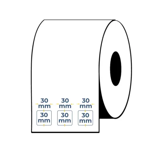 [C12-ETBSB30X30B1S3ET5100] CAJA 12 ROLLOS ETIQUETAS AUTOADHESIVAS BLANCA SB 30X30 B1 S3 5100 ET/R