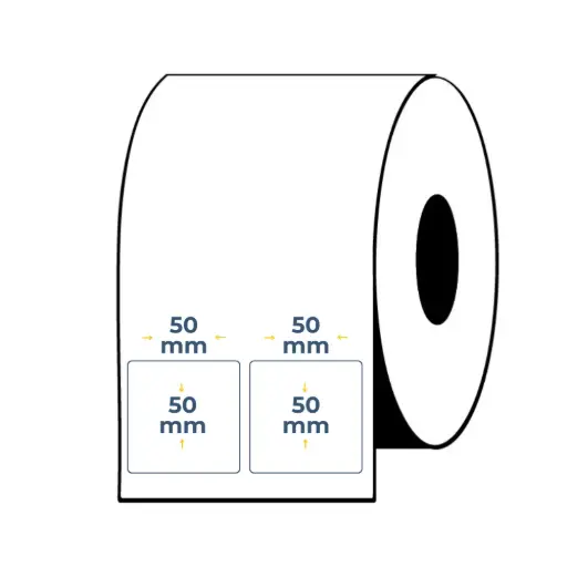 [C12-ETBSB50X50B1S2ET2000] CAJA 12 ROLLOS ETIQUETAS AUTOADHESIVAS BLANCA SB 50X50 B1 S2 2000 ET/R