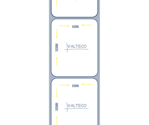 [ETBTD100x60b40s1et240] Rollo Etiquetas Autoadhesivas Blanca Termica Directa 100x60 Buje 4cm S1 240 et/r