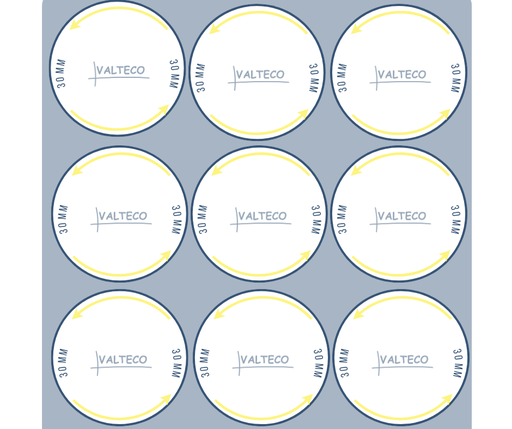 [ETBSBDiam30x30b1s3et5100] Rollo Etiquetas Autoadhesivas Blanca SBDiam 30x30 B1 S1 5100 et/r